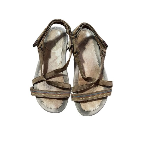 Jambu Terra Fusion Dune Sandals Womens 6M Design Tan Mary Jane Comfort‎ Stripy - Picture 8 of 8